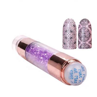 China Factory Small Silicone Small Drill Beauty Care Makeup Tools Transparent Elastic Rod Seal Milky Headed DIY Printing Tool Nail Art Stamper for sale