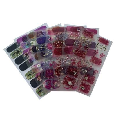 China Factory Hot Sale 3d Color Faux Stone Film Waterproof Nail Art Stickers Strips Wraps Nail Polish Eco-friendly Material for sale