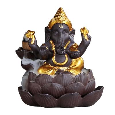 China Incense Ganesha Backflow Censer Indian Elephant God Symbolize Auspicious and Wholesale Incense Holder for sale