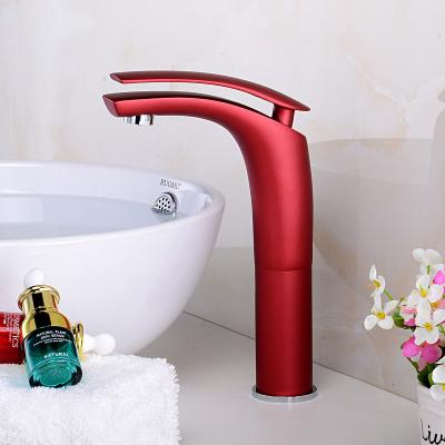 China The bath metered bath faucet cold water mixer tap banheiro de pra de torneira faucets white red black gold brass washbasen faucet for sale