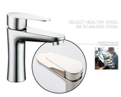 China Ambient Thermostatic Faucets Single Hole Single Handle Chromed Stainless Steel Faucet Water Faucet Basin Faucet Bathroom for sale