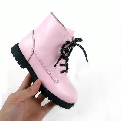 China Deodorization 2021 new fashion kids booties leather buckskin waterproof kids winter boots snow shoes Martin Boots For Girls for sale