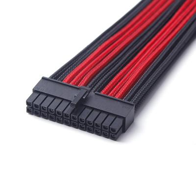 China For power extend Lingable ATX 24 Pin Male extension cable to 24 internal PSU power leads. Pin Female Nylon Sleeved Power Supply Cables PC TW for sale