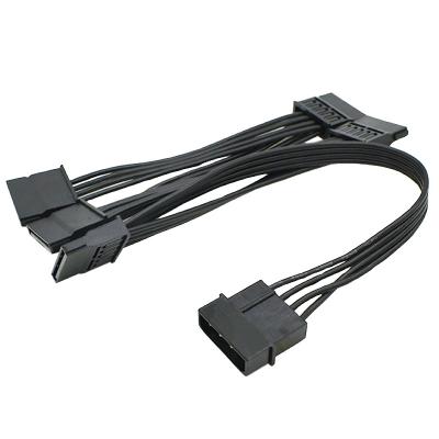 China Offer Power for HDD SSD 60CM HDD SSD Power Supply Splitter Cable Molex 4pin ide 1 to 5 SATA 15 Pin Cord for DIY PC Split 18AWG 4 pin to 15 pin for sale