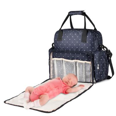 China Water Resistant Baby Diaper Tote Bag Diaper Shoulder Bag Organizer Multi-Function Travel Backpack Mom Bag for sale