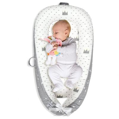 China Breathable Newborn Baby Nest with and Washable Handle Removable Newborn Crib Printed Nest Baby Lounger Bed Sofa and Nest Baby for sale