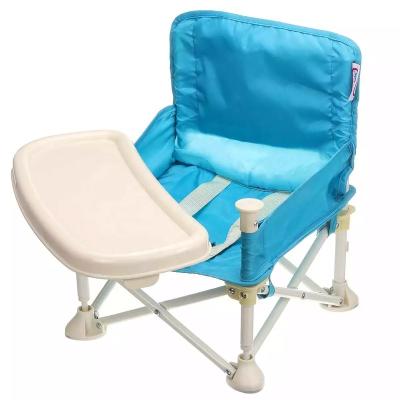 China Safety Comfortable Baby Dining Chair Travel Booster Seat with Tray for Baby Folding Portable Umpire Chair for Eating, Camping, Beach, Lawn for sale