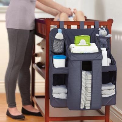 China 3-in-1 Nursery Organizer and Baby Diaper Caddy Heavy Duty Hanging Diaper Organization Storages for Baby Bases Hang on Crib for sale