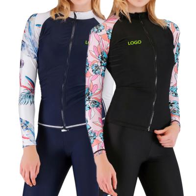 China Wholesale Long Sleeve Men's Long Sleeve UPF 50+ Swim Shirt Surfing Rashguard Sun Protection Beach Surf Shirt Man's Rash Guard For Women for sale