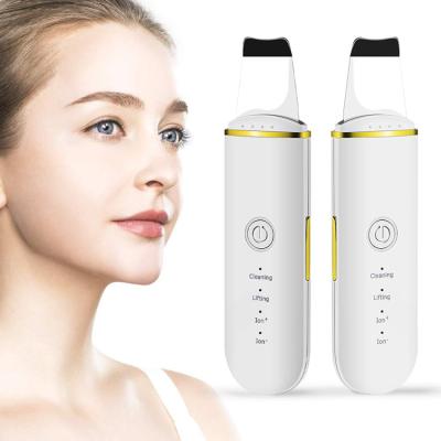 China DEEPLY CLEANING Other Home Use Beauty Facial Scraper Equipment Wholesale Ultrasonic Ion Skin Scrubber 2021 for sale