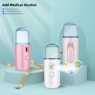 China Christmas Skin Care Device Women Mini Rechargeable Nano Mist Electric Facial DEEP CLEANSING Sprayer for sale