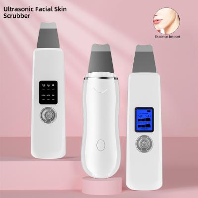 China Powerful Electric Black DEEP CLEANING Facial Lifting Peeling Ultrasonic Vibration Skin Scrubber 2021 for sale