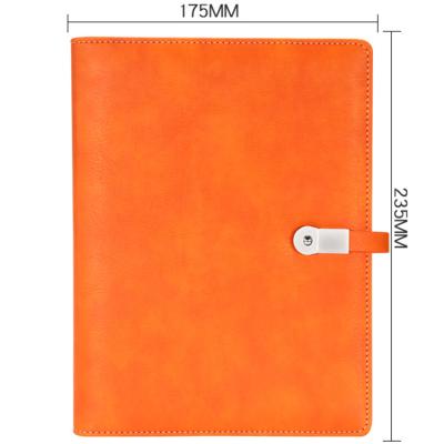 China Gift A5 PU Hardcover Book Diary 2022 Custom Printing Notebook Leather Business Notebook Diary With Power Bank for sale