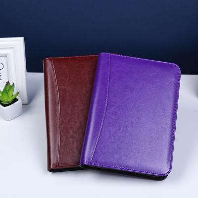 China Promotion\Business\School\Office\Professional Meeting A5 Business Folder Holder PU Leather 6 Ring Binder Case Executive Folder Notebook for sale