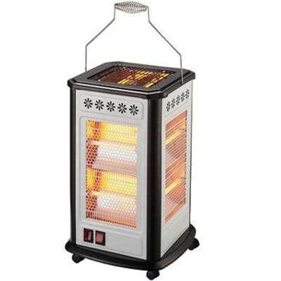 China 5 Free Faces Wood Cabinet Space Quartz Outdoor Electric Heaters With Wheels 5 Quartz Glass Tube Heaters for sale