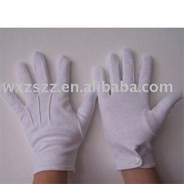 China Factory price 100% white cotton double stiches traffic police walking glove with big low price for sale