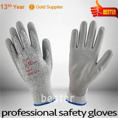 China Latest Resistance Fashion Top Quality Seamless Cut PU Coated Cut Resistant Gloves for sale