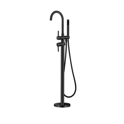 China Without Brass Bathroom Bathtub Faucet Waterfall Mixer Floor Standing Sliding Bar Rainfall Free Shower Faucet for sale