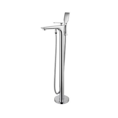 China Without Filler Modern Free Standing Handheld Mixer Sliding Bar Shower Handle Mixer Faucet Single Bathtub Faucet for sale