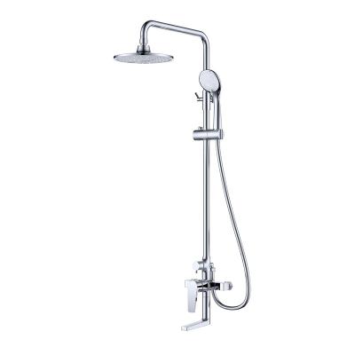 China With sliding bar brass material shower set main shower hand shower holder Polished Chrome included for Bath room. for sale