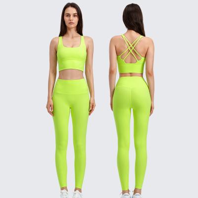 China Muti Summer Colors Breathable Nice Workout Wear Yoga Sets Active Wear Pants Sets For Women High Waist Leggings for sale