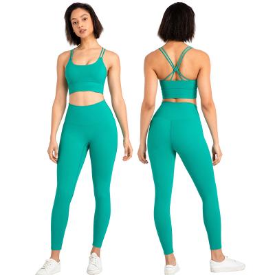 China High Quality Breathable With Super Nylon Women Active Yoga Set Hot Sexy Bra Sports xxxx Yoga Pants Women Workout Leggings for sale