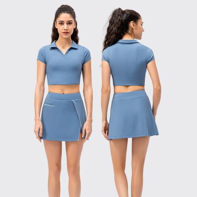 China Shirts & Complements Amazon new design with different color cute tennis skirt women tennis wear set for sale