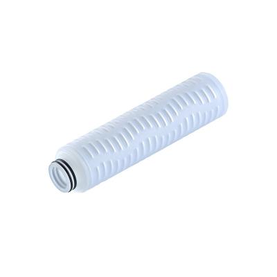 China Hotels Absolute PE Membrane 0.1 Micron Pleated Cartridge Filter For Chemical Solve Filtration for sale