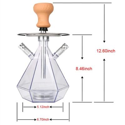 China Protable Diamond Shisha Hookah Arab Narguile Double Hose Acrylic Shisha Hookah Set for sale