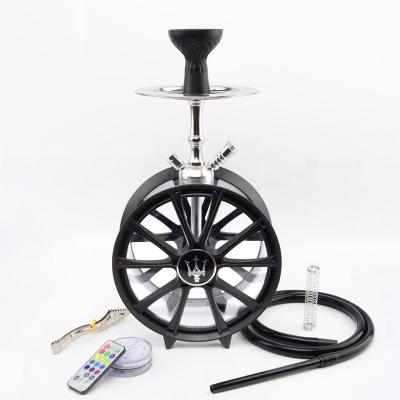 China New Arrivals Glass Nargile Tobacco Smoke Kit Car Tire Wheel Modern Design Shisha Hookah Aluminum Alloy+Acrylic for sale