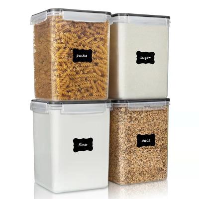 China Stocked BPA Free Plastic Cereal Containers With Airtight Lid Kitchen Food Storage Container for sale