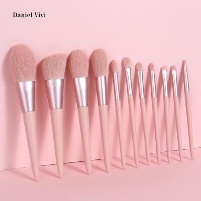 China Angular Blush Private Label Custom Lure Dirty Pink Matte Eyebrow Brushes Makeup Brushes for sale