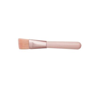 China Wooden Flat Brush Private Label Pink Handle Clay Mask Brush For Female Makeup for sale