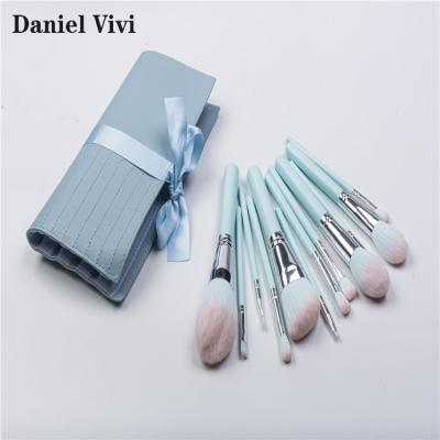 China Angular Blush Factory Wholesale 12pcs Candy Colors Beautiful Makeup Facial Brush Set for sale