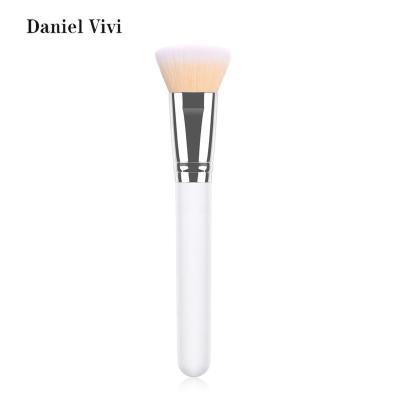 China Angular Blush Well-designed Plain Yellow White Peak Fine Hair Foundation Flat Brush for sale