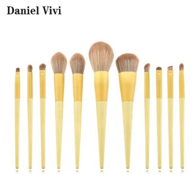 China Angular Blush Original Wood Handle Eyeshadow Whole Set Ecology Flat Concealer Brushes for sale