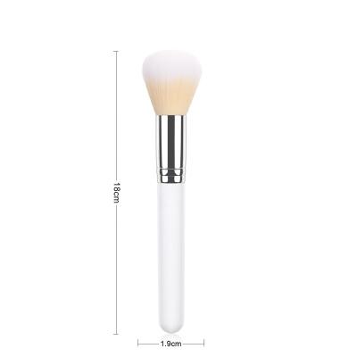 China Angular Blush 2021 Hot Selling Synthetic Simple Hair Foundation Makeup Yellow White Brush for sale