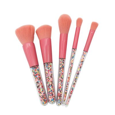 China Angular Blush C2019 Hot Selling Andy Cute Pink Make Up 5pcs Reading Brush for sale