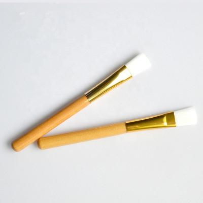 China Wooden Smudge Brush Handle Mini Custom Logo Cosmetic Mask Brush for sale