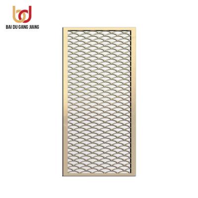 China Easily Assembled 304L Customized Frame Structure Mirror Stainless Steel Gold Partition for sale