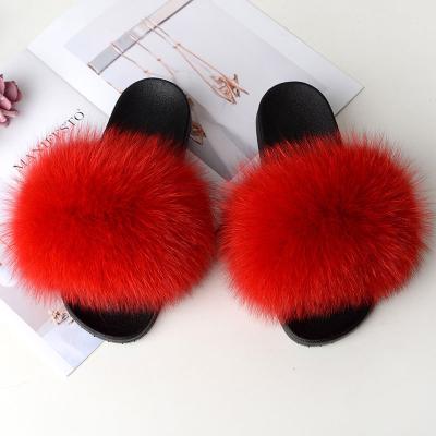 China 2021 fashion trend of the new fox fur raccoon feather women's shoes sandals for sale