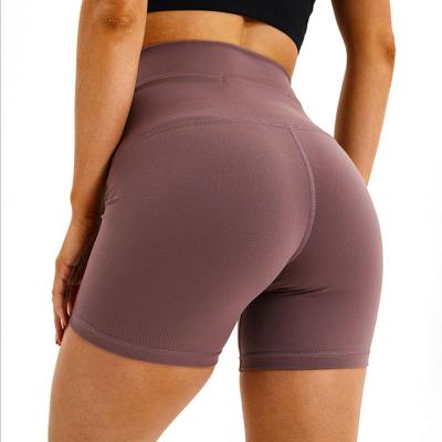 China Custom Soft Super Antibacterial Your Own Logo Women's High Waist Yoga Shorts for sale