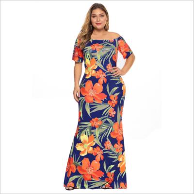 China 2019 1 Piece MOQ Fast Delivery Anti-static Floral Maxi Plus Size Women Clothing Dresses for sale