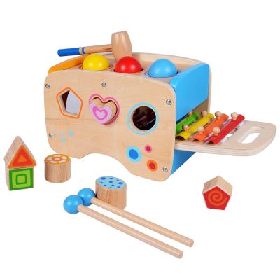 China Construction Toy Educational Wooden Shape Sorter Hammering Grinding Toys for sale