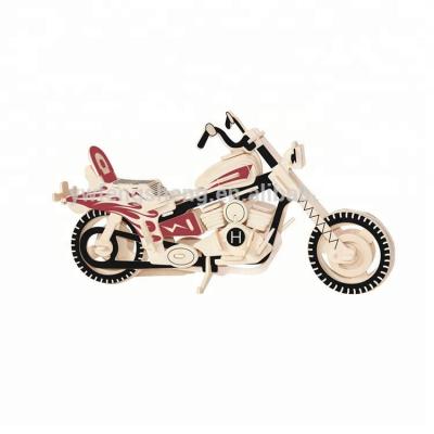 China Cartoon Toy Wooden Toy Motorcycle, Wooden Motorcycle 3D Puzzle, Wooden Motorcycle 3D Puzzle for sale