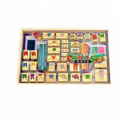 China Children's Toy Customized Decorative Mini Children's Wooden Alphabet Rubber Seal Stamp Toys for sale