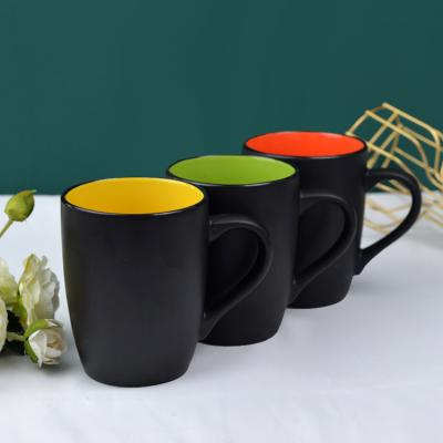 China Cheap Viable For Black Business Gifts Outside Ceramic Mug Coffee Mugs Porcelain Ceramic Mugs for sale