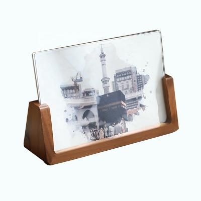 China Double Side Backdrop Style Acrylic Digital Photo Frame Wooden Plastic Table Decor Modern High-Clear Display 10 Inch MDF Resin Photo Frame for sale