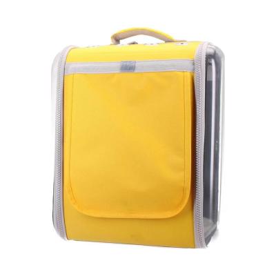 China New Breathable Transparent Stereo Portable Pet Bag Oxford +PC Backpack For Cats And Dogs for sale