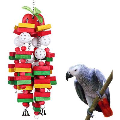 China Sustainable Pet Birds Teeth Care Chew Toys Colorful Parrot Toys Similar Apple for sale